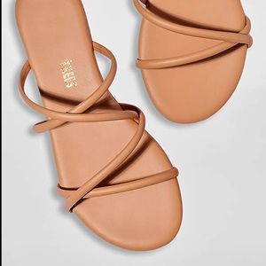 TKEES Strappy Tan Leather Flat Sandals